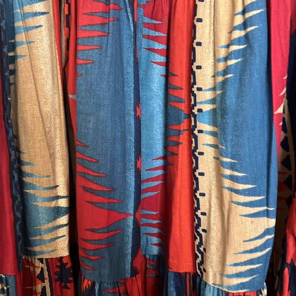 Southwest multi colored cow girl maxi skirt 100% cotton one size great condition - Picture 2 of 7